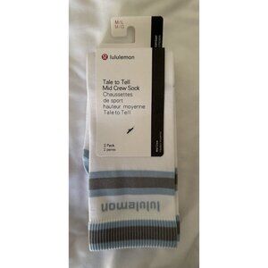 Lululemon Tale to Tell Mid Crew Socks Size M/L, 2-Pack NWT